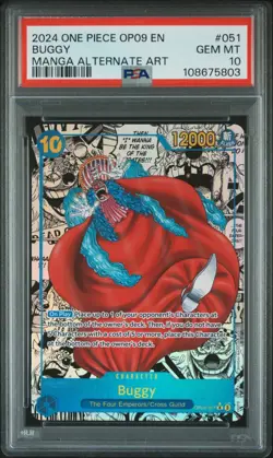 Buggy PSA 10 - OP09-051 - Manga Alt Art - Emperors In The New World - One Piece - Image 1