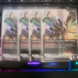 Freedom Gundam (meteor) Boost Kit 01 Gundam Promotional Cards Gcg-pr English x4 - Image 1