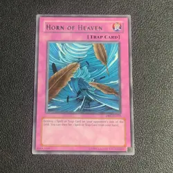 Yugioh Dust Tornado/ Horn Of Heaven Misprint, DB1-EN075, Rare - Image 1