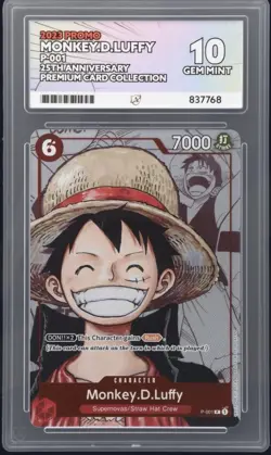 Monkey D Luffy P-001 One Piece Premium 25th Anniversary Promo English ACE 10 - Image 1