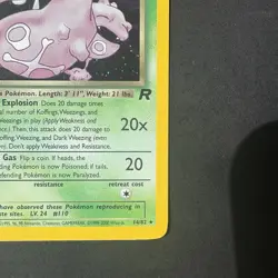 Pokemon Vintage Holo Dark Weezing 14/82 Team Rocket WotC 2000 - Image 4