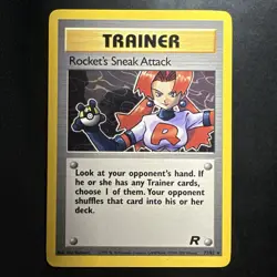 Pokemon Vintage Non-Holo Rare Rocket’s Sneak Attack 72/82 Team Rocket WotC - Image 1