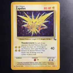 Pokemon Vintage Holo Zapdos 15/62 Fossil Corrected Unlimited Wotc 1999 - Image 1