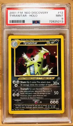 2001 POKEMON NEO DISCOVERY #12 TYRANITAR-HOLO PSA 9 - Image 1