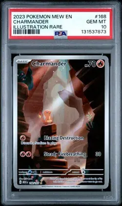 CHARMANDER 168/165 PSA 10 POKEMON 151 ILLUSTRATION RARE POKEMON CARD ENGLISH - Image 1