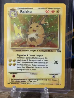 Pokemon TCG Raichu Fossil Holo 14/62 Lightly Played - Image 1