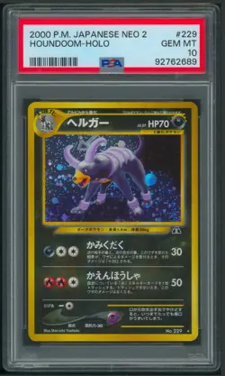 Pokemon Japanese Neo 2 Houndoom Holo #229 PSA 10 - Image 1