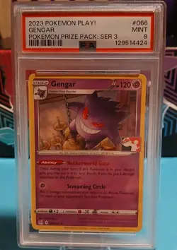Gengar 066/196 Prize Series 3 Pokemon Play! Stamp 2023 PSA 9 - Image 1