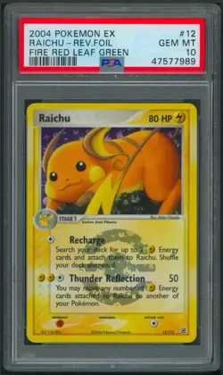 Pokemon EX Fire Red Leaf Green Raichu Reverse Holo 12/112 PSA 10 - Image 1