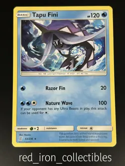 Tapu Fini 53/236 Unified Minds Sun & Moon Pokemon Card 2019 - Image 1