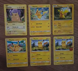 Lot of (6) 2015-2021 Pokemon Pikachu Cards - Image 1