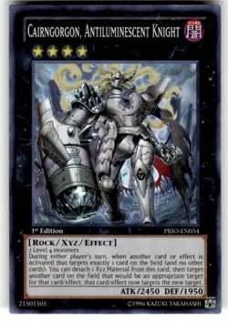 Yugioh Cairngorgon, Antiluminescent Knight PRIO-EN054 Super Rare 1st Edition NM - Image 1