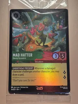 2026 Disney Lorcana D23 Promo MAD HATTER Gold Member Exclusive Card - Image 2