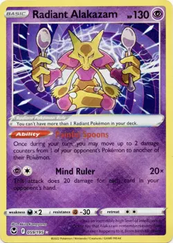 Radiant Alakazam - 059/195 - Pokemon Silver Tempest Radiant Rare Card NM - Image 1