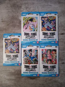 Dragon Ball Super Card Game Fusion World Manga Booster SB02 Full Art Set X5 - Image 1