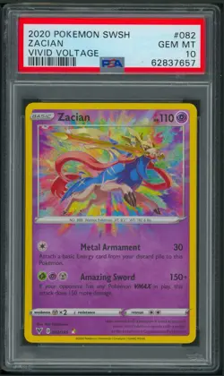 Pokemon Vivid Voltage Zacian Amazing Rare 082/185 PSA 10 - Image 1