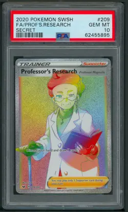 Pokemon Sword And Shield Professor’s Research Rainbow Rare Secret 209/202 PSA 10 - Image 1