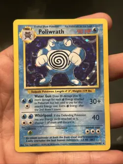 Pokemon TCG Poliwrath Holo Rare 13/102 Base Set Unlimited 1999 WOTC- MP+ - Image 1