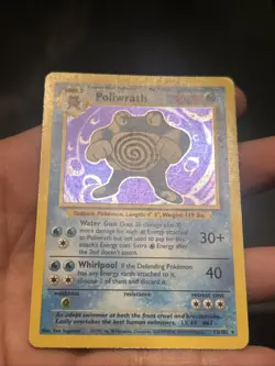 Pokemon TCG Poliwrath Holo Rare 13/102 Base Set Unlimited 1999 WOTC- MP+ - Image 2