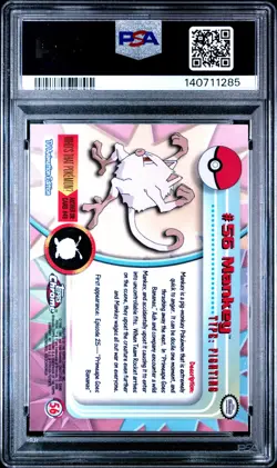 2000 Topps Chrome Pokemon T.V. Mankey #56 Pokemon T.V. PSA 10 - Image 2