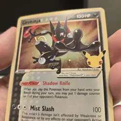 Greninja Pokemon Gold Star SWSH144 Black Star Promo Holo With HD Swirl - Image 2
