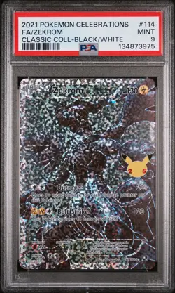 2021 POKEMON CELEBRATIONS CLASSIC COLL #114 FULL ART/ZEKROM PSA 9 - Image 1