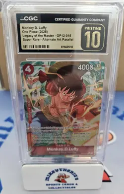Monkey D. Luffy (Alt Art) OP12-015 SR Legacy of the Master - CGC PRISTINE 10 - Image 1