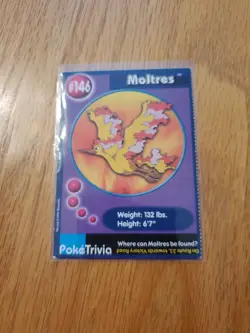 1999 Pokemon Promo Card The First Movie Nintendo Moltres #146 PokeTrivia- LP - Image 2