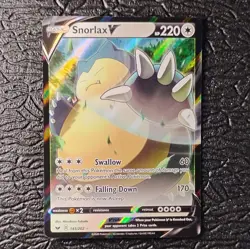 Pokemon TCG English Snorlax V 141/202 Swsh01: Sword & Shield Ultra Rare Holo NM+ - Image 1