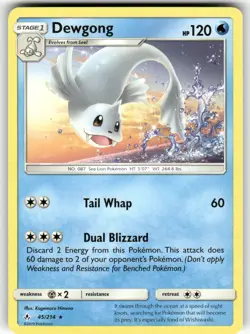 Dewgong SM - Unbroken Bonds Rare Pokemon Near Mint or Better - Image 1