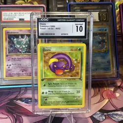 Pokemon TCG Ekans Fossil 1st Edition 46/62 CGC Gem Mint 10 - Image 1