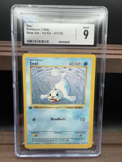 1999 Pokemon Seel 1st Edition Base Set 41/102 CGC 9 Mint WOTC - Image 1