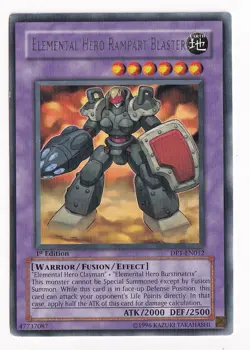Yu-Gi-Oh! Elemental Hero Rampart Blaster DP1-EN012 1st Edition Rare LP - Image 1