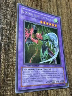 YuGiOh Elemental HERO Flame Wingman EHC1-EN004 Limited Edition Secret Rare - Image 3