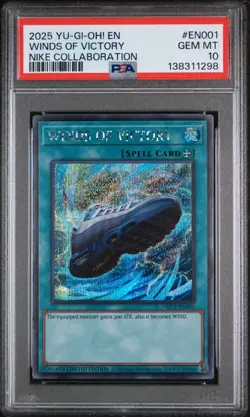 YU-GI-OH X Nike Promo Card Winds Of Victory Air Max 95 Spell Card PSA 10 - Image 1