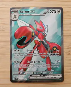 Scizor ex 195/162 Temporal Forces (TEF) NM Full Art Pokemon Card - Image 1