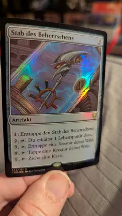 1x Staff Of Domination FOIL GERMAN NM - CMR Commander Legends Magic EDH x1 - Image 1