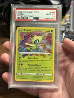 Pokemon TCG Celebi Vivid Voltage Holo Card 009/185 Amazing Rare PSA 10 - Image 1