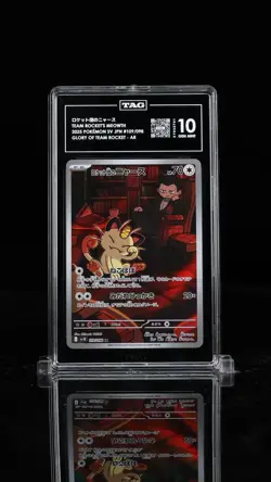 2025 Pokemon Scarlet & Violet Japanese Team Rocket's Meowth #109/098 TAG 10 - Image 1