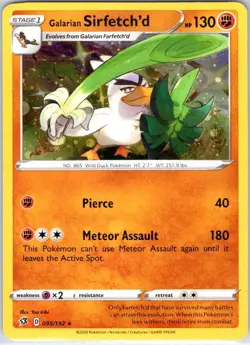 Galarian Sirfetch’d 095/192 NM Promo – Cosmos Holo Alt Art Pokemon TCG - Image 1