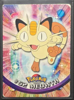 Pokemon Topps Meowth #52 TV Animation Series Blue Logo - Image 1