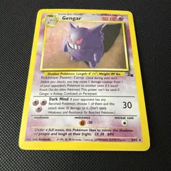 Pokemon TCG - Gengar 5/62 Fossil Holo Rare Pokemon Card - pack fresh m/nm - Image 2