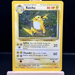 Vintage Base Set 14/102 Holo Raichu Rare Pokemon Card WOTC - Image 1