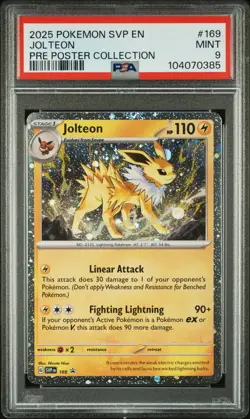 2025 POKEMON SVP EN-SV BLACK STAR PROMO #169 JOLTEON PSA 9 - Image 1