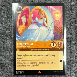 Disney Lorcana Rise of the Floodborn Cinderella Ballroom Sensation 3/204 Rare NM - Image 1