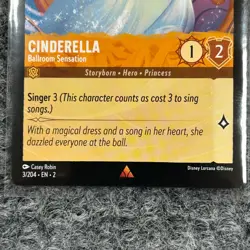 Disney Lorcana Rise of the Floodborn Cinderella Ballroom Sensation 3/204 Rare NM - Image 4
