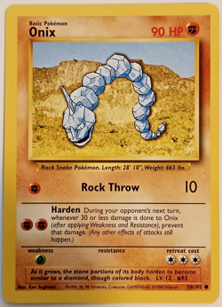 Onix 56/102 Shadowless 1st Edition Base Set Pokemon Card HP - Image 1