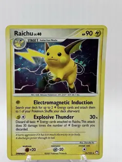 Pokemon RAICHU Card 15/123 HOLO Rare Mysterious Treasures LP TCG - Image 1