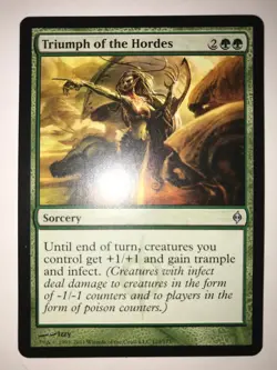 Triumph of the Hordes New Phyrexia LP/NM Green Uncommon MTG - Image 1