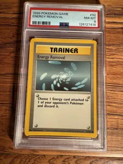 1999 Pokemon Energy Removal Base Set 92/102 PSA 8 - Image 1